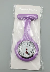 Watch Pin Nurse Brooch Silicone Purple Lapel Jelly Cover Quartz Fashion Fob NEW - Picture 1 of 6