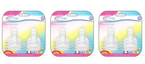 BornCare Wide Neck Silicone Nipples, (Fast Flow), 6 Piece - Bild 1 von 1
