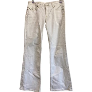 Pre-Owned Banana Republic White Boot Cut Jeans Size 10 #1238 - Picture 1 of 3