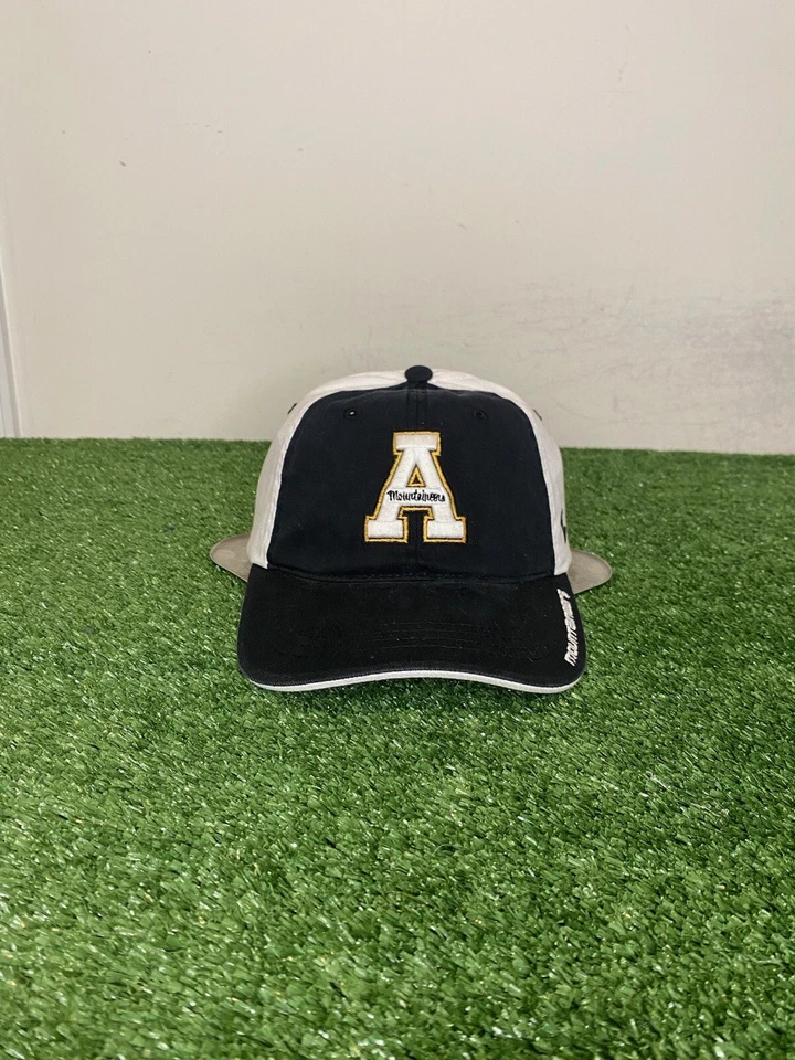 Appalachian State Mountaineers hat cap strap back new Zephyr black white mesh - Image 1 of 4