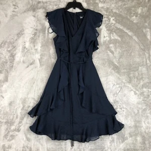 Tommy Hilfiger Kleid Sommer Frühling 38" Chiffon Rüschen dunkelblau gepunktet NEU - Bild 1 von 11