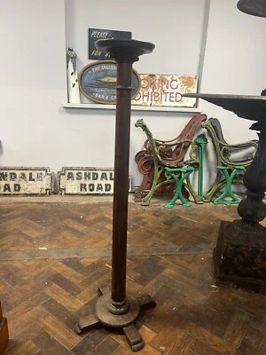 Antiguo Soporte Antorcha Victoriano Caoba 117cm X 40cm Foto 1 de 4