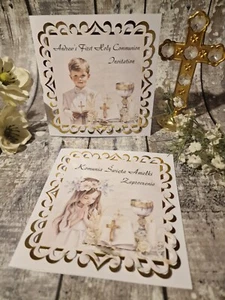 First Holy Communion invitation Zaproszenia na Pierwsza Komunie Swieta x - Picture 1 of 9
