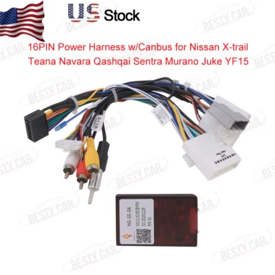 Car Radio Power Harness for Nissan X-trail Teana Navara Qashqai Sentra with AMP - Image 1 of 4