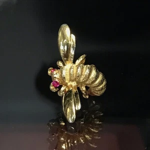 Vintage Marcel Boucher Rhinestone Bumble Honey Bee Bug Pin Tack - Picture 1 of 22