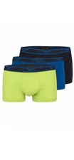 Men's Emporio Armani Stretch Cotton Trunks Underwear- 3 Pack Blue & Lime Green M