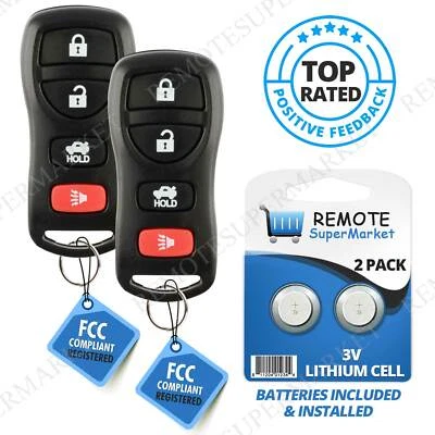 2 for Nissan Maxima Altima 2002 2003 2004 2005 2006 Keyless Entry Remote Key Fob - Image 1 of 4