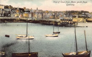 Guernsey - ST. PETER PORT - View of town from Model Yacht Pond - Publ. The Woodb - Picture 1 of 2
