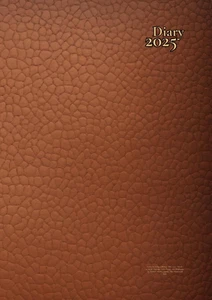 2025 Diary A4 Day to a Page: Full Page - Soft Cover: Leather Print - Hourly - No - Picture 1 of 12