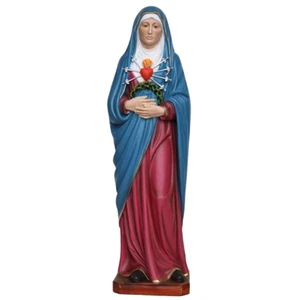 Statua della Madonna Addolorata in resina con occhi di vetro 61 cm Made in Italy - Foto 1 di 5