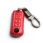 Red Leather For Mazda MX-5 Miata CX5 CX7 CX9 4 Buttons Key Fob Cover Case