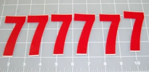 NUMBER 7 STICKERS 3" RED VINYL 6 QUANTITY COMPETITION SCORING FREE SHIPPING - Picture 1 of 1