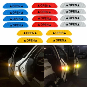 4Pcs Reflective Auto Car Door Open Warning Sticker Safety Tape Decal-Accessory - Bild 1 von 12