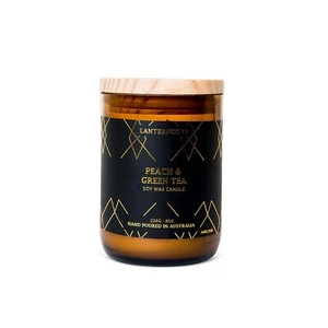 Lantern Cove Amberesque Peach and Green Tea 8oz Soy Candle - Picture 1 of 3