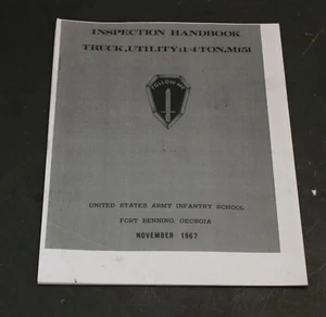 Camión manual de inspección 1967 del ejército de Estados Unidos, utilitario: 1/4 tonelada, reimpresión M151 - Imagen 1 de 3