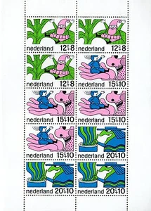 Netherlands Nederland Mint MNH - Minisheet of 10, Fairy Tale Characters 1968 - Picture 1 of 1