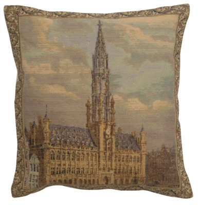Elegant Belgian Accent Townhall Tapestry Cushion Pillow Covers – New Collection - Image 1 of 4