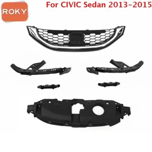 6PC For CIVIC Sedan 2013-2015 Front Radiator Grille Headlight & Bumper Brackets - Picture 1 of 4