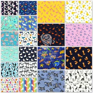 Kids Animal Print Fabric - 100% COTTON Children prints Half Metre Increments - Picture 1 of 72