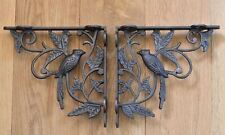 A pair of antique Victorian exotic bird brackets cast iron shelf bracket AL23