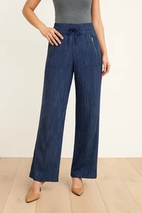 Athleta Cabo Damenhose Leinen weites Bein Größe 6 Reißverschlusstaschen Kordelzug 657680 - Bild 1 von 9