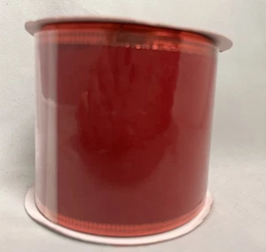 Rotolo nastro bordato filo velluto rosso casa di Natale 2 1/2 in x 9 piedi NUOVO - Foto 1 di 3