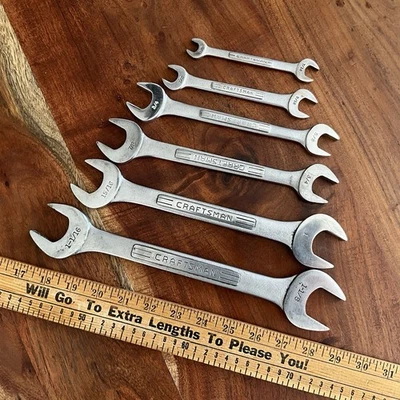 Vintage Craftsman -V- Double Open End Wrench Set 6 Piece SAE 3/8" To 1-1/8” USA - Image 1 of 2