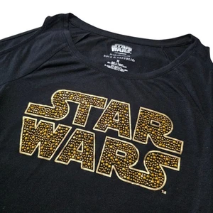 Star Wars x Rock & Republic Damen Top Medium Shirt Logo Strass Cold Shoulder - Bild 1 von 7