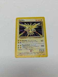 Pokémon TCG Zapdos Base Set 16/102 Holo Unlimited Holo Rare Damaged - Picture 1 of 5