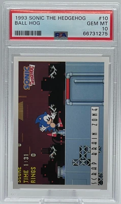 1993 Topps Sonic the Hedgehog #10 Ball Hog PSA 10 GEM MINT Non-Sport Rare - Image 1 of 2