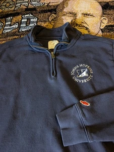 League Johns Hopkins University Viertel 1/4 Reißverschluss Sweatshirt bestickt Large - Bild 1 von 15