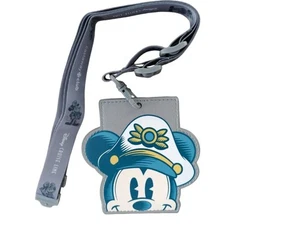 5 Disney Cruise Line Castaway Club Argento Topolino Cordino Porta Id Collana NUOVE - Foto 1 di 2