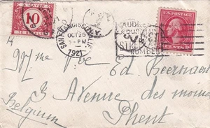 US San Francisco California 1921 to Belgium Gent Postage Due cover SA63 - Picture 1 of 2