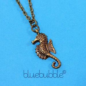 FUNKY VINTAGE STIL SEEPFERDCHEN HALSKETTE NIEDLICH TROPISCH OZEAN FISCH SPASS STRAND KITSCH - Bild 1 von 1