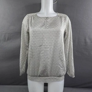 The Limited Womens Top XS Gray Silver Sheer Loud Luxury Retro Glam Statement NEW - Picture 1 of 14