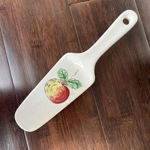 Vintage Ceramic Pie Server Apple Ivory Japan 9” Decorative Farmhouse Cottagecore - Picture 1 of 9