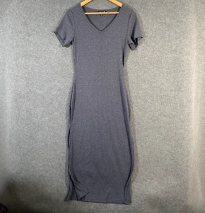 Rusty Dress Womens 8 Grey T-Shirt Bodycon Ribbed Knit Coastal Gypsy Surf Beach - Picture 1 of 12