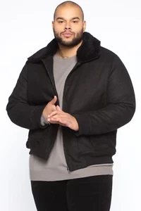 Fashion Nova Not Afraid Casual Jacket Black Heavy Full Zip Coat Men’s Size XXXL - Picture 1 of 19