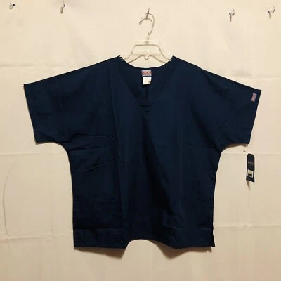 Cherokee 女式磨砂上衣 XL 码海军蓝 3 个口袋全新带标签状况 — 第 1/4 张图片