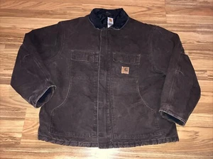 Carhartt Duck Canvas Uomo 2XL Giacca Trapuntata Fodera Cappotto Chore Marrone - Foto 1 di 7