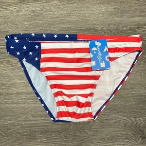 EASEJUICY Mens Swim Briefs Print American Flag Swimwear Star and Stripes Medium - Picture 1 of 6