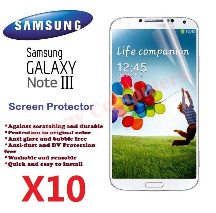 New Screen Protector Film for Samsung Galaxy Note3 III Bulk Wholesale Lot X 10 - Image 1 of 1