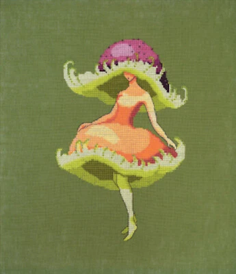 Cross Stitch Chart ~ Nora Corbett The Dark Forest - Miss Pink Mushroom #NC344 - Image 1 of 4