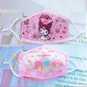 FACE MASKS * Adult 2 PCS * KUROMI & Hello Kitty, My Melody, Little Twin Stars - Picture 1 of 4