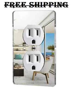 1 Stück Spiegel Steckdosenabdeckungen Langlebig Lichtschalter Platten Acryl Verspiegelt Wand... - Bild 1 von 7