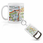 Mug & Bottle Opener-Keyring-set - Kaiserslautern Germany German Travel Map   #45