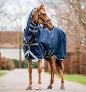 Horseware Amigo 1200d Integrated Turnout Rug Lightweight 50g Black Navy 5'6-7'3" - Picture 1 of 11