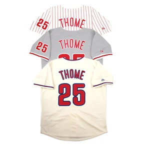 Jim Thome Philadelphia Phillies Home (blanco) y Road (gris) Alt. Camiseta deportiva para hombre - Imagen 1 de 12