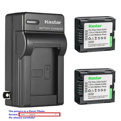 Kastar Battery Wall Charger for Panasonic CGR-DU07 CGA-DU07 & PV-GS19 PV-GS29