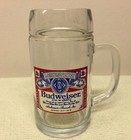 VTG Budweiser Anheuser Busch Beer Stein Mug 7" Tall Barrel Top 22 Ounce Glass